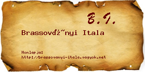 Brassoványi Itala névjegykártya